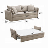 Cais Condo Size Sleeper Sofa w/Storage - Beige