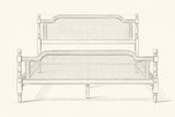 Pencil drawing of the Manarola bed traced from the front view