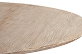 Close-up of the round Marano top in Natural White Wash: the thin eased edge