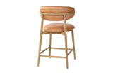 Marlow Hazelnut counter stool, rear three-quarter view showing the ash back rail