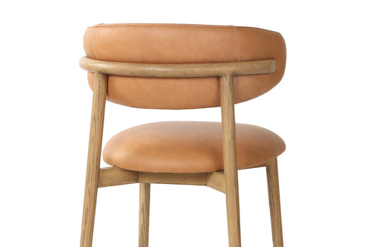 Marlow Top-Grain Leather Counter Stool - A Back That Supports