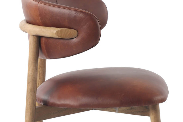 Marlow Top-Grain Leather Counter Stool - Distressed Top-Grain Leather