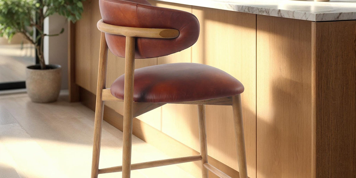 Marlow Top-Grain Leather Counter Stool