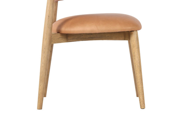 Marlow Top-Grain Leather Dining Chair - Solid Ash Legs