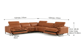 Valencia Melania Distressed Leather Reclining Corner Sectional Sofa
