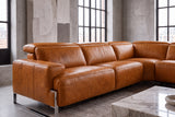 Valencia Melania Distressed Leather Reclining Corner Sectional Sofa