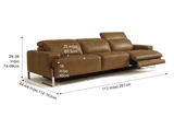 Melania recliner Sofa in distressed Italian aniline leather