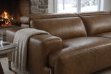 Melania recliner Sofa in distressed Italian aniline leather