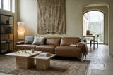 Melania recliner Sofa in distressed Italian aniline leather