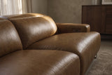 Melania recliner Sofa in distressed Italian aniline leather