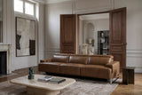 Melania recliner Sofa in distressed Italian aniline leather