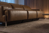 Melania recliner Sofa in distressed Italian aniline leather