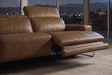 Melania recliner Sofa in distressed Italian aniline leather