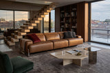 Melania recliner Sofa in distressed Italian aniline leather