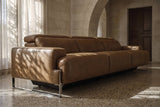Melania recliner Sofa in distressed Italian aniline leather