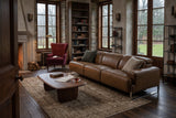 Melania recliner Sofa in distressed Italian aniline leather