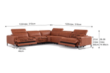 Valencia Melania Distressed Leather Reclining Corner Sectional Sofa