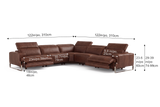 Valencia Melania Distressed Leather Reclining Corner Sectional Sofa