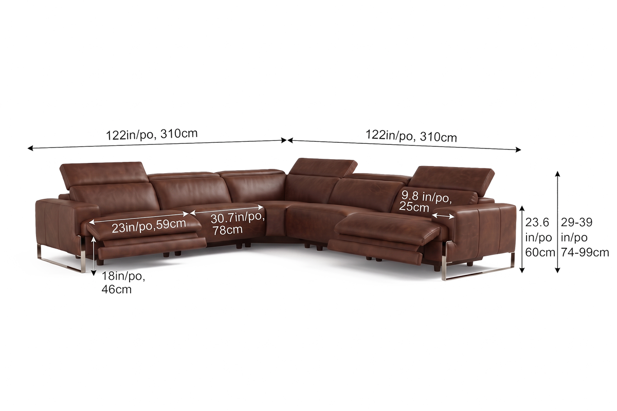 Valencia Melania Distressed Leather Reclining Corner Sectional Sofa