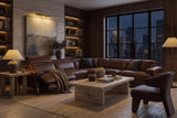 Valencia Melania Distressed Leather Reclining Corner Sectional Sofa