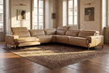 Valencia Melania Distressed Leather Reclining Corner Sectional Sofa