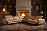 Valencia Melania Distressed Leather Reclining Corner Sectional Sofa