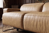 Valencia Melania Distressed Leather Reclining Corner Sectional Sofa