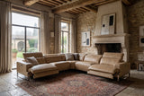 Valencia Melania Distressed Leather Reclining Corner Sectional Sofa