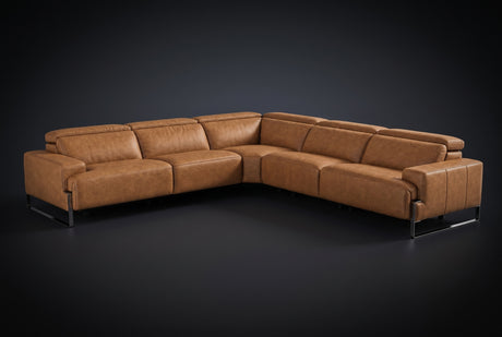 Valencia Melania Distressed Leather Reclining Corner Sectional Sofa