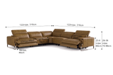 Melania reclining Corner Sectional in distressed Italian aniline leather