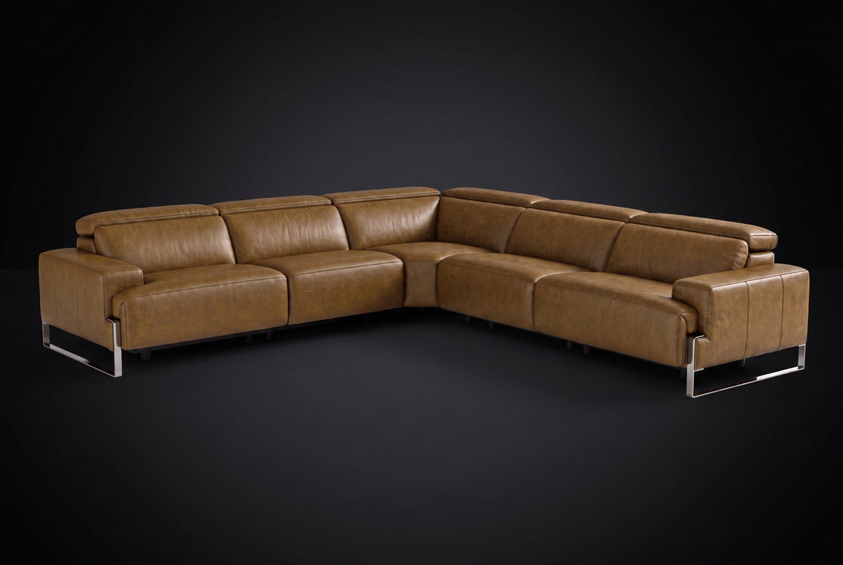Valencia Melania Distressed Leather Reclining Corner Sectional Sofa
