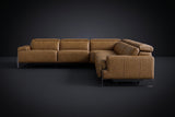 Valencia Melania Distressed Leather Reclining Corner Sectional Sofa