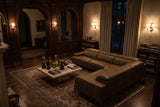 Melania reclining Corner Sectional in distressed Italian aniline leather