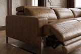 Melania reclining Corner Sectional in distressed Italian aniline leather