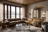 Melania reclining Corner Sectional in distressed Italian aniline leather