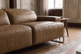 Melania reclining Corner Sectional in distressed Italian aniline leather