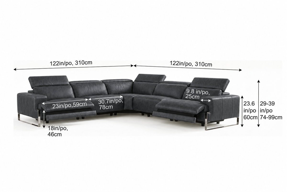 Valencia Melania Distressed Leather Reclining Corner Sectional Sofa
