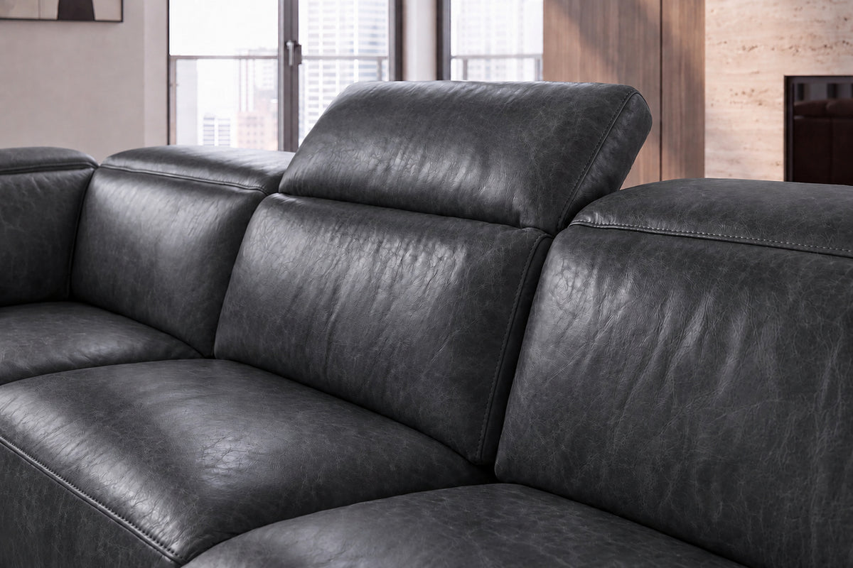Valencia Melania Distressed Leather Reclining Corner Sectional Sofa