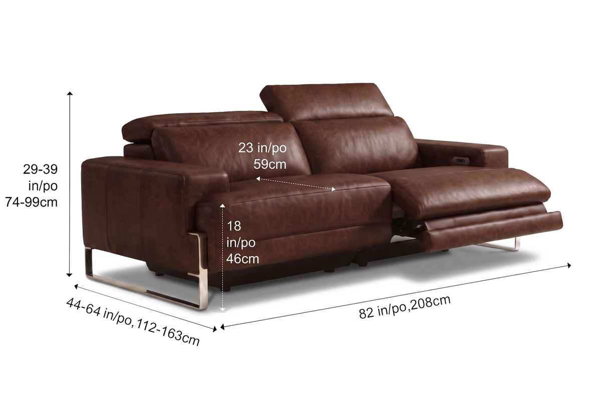 Valencia Melania Distressed Leather Recliner Sofa