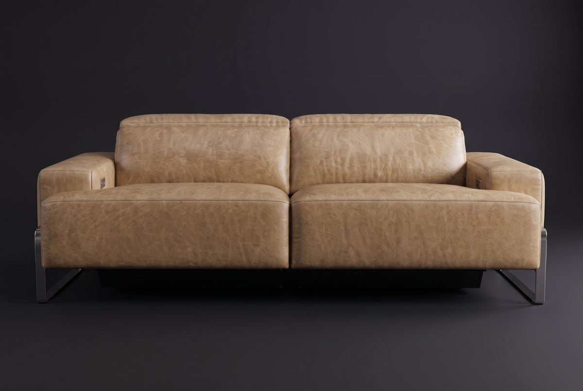 Valencia Melania Distressed Leather Recliner Sofa