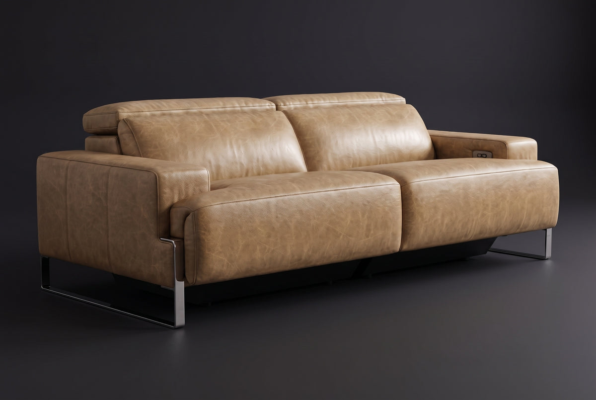 Valencia Melania Distressed Leather Recliner Sofa