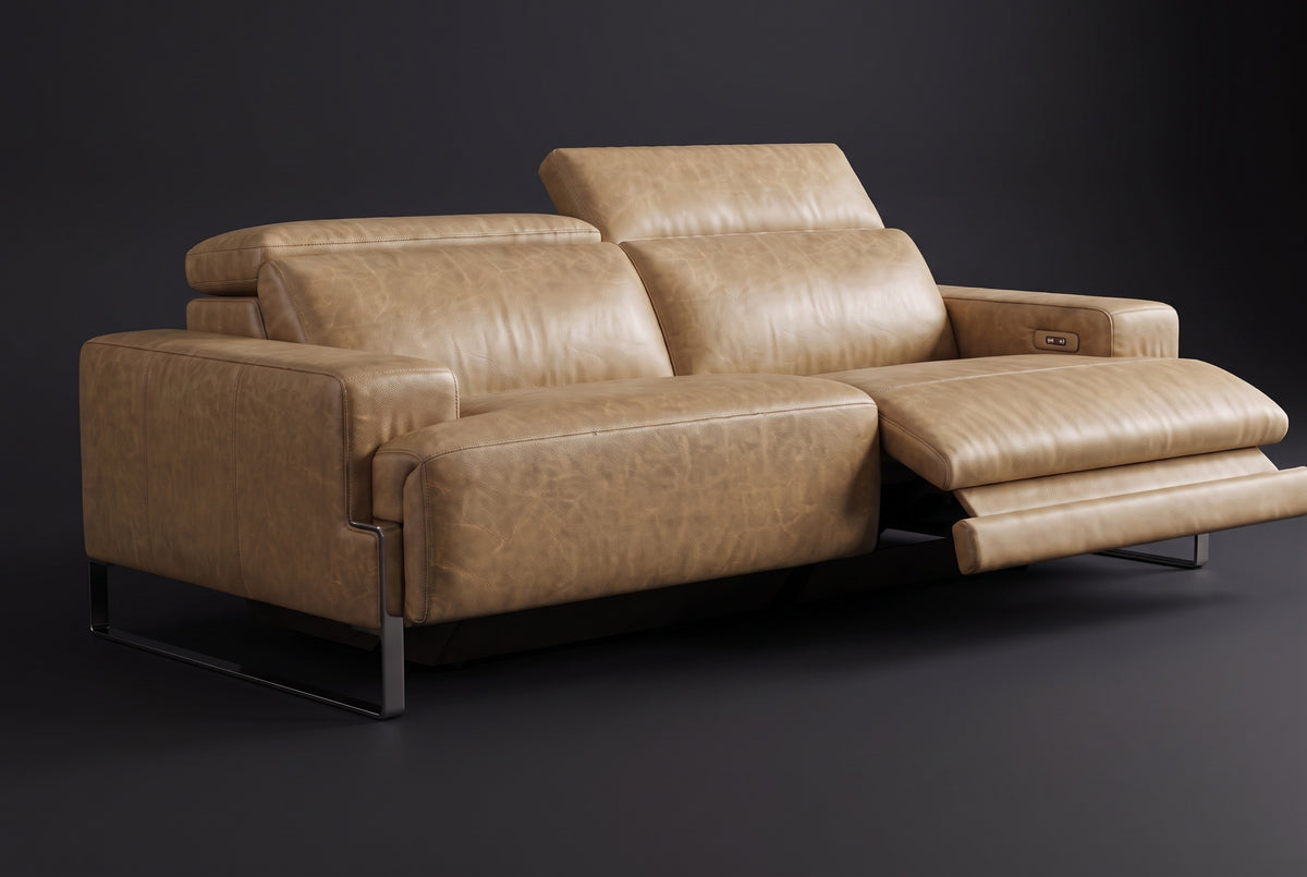 Valencia Melania Distressed Leather Recliner Sofa