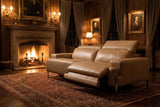 Valencia Melania Distressed Leather Recliner Sofa