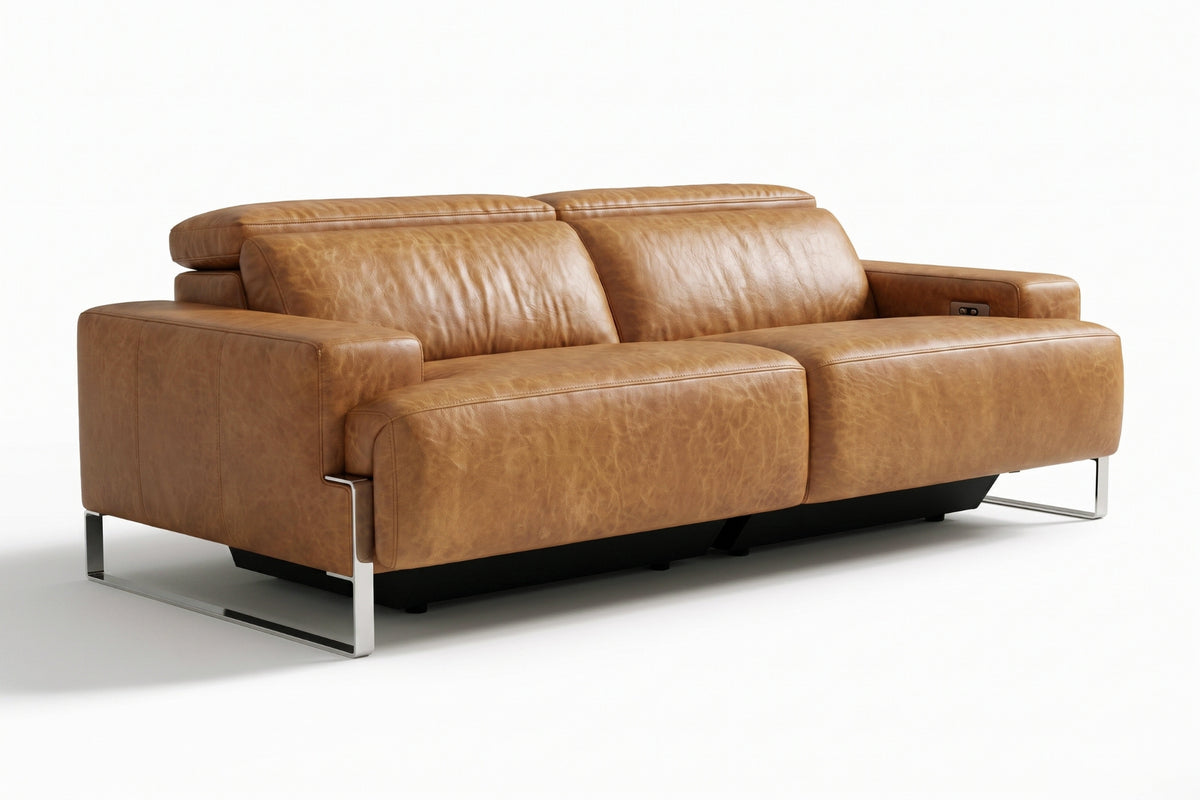 Valencia Melania Distressed Leather Recliner Sofa