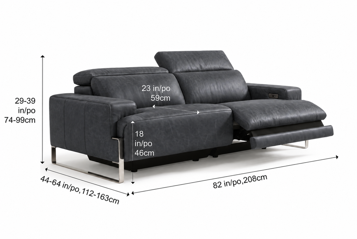 Valencia Melania Distressed Leather Recliner Sofa