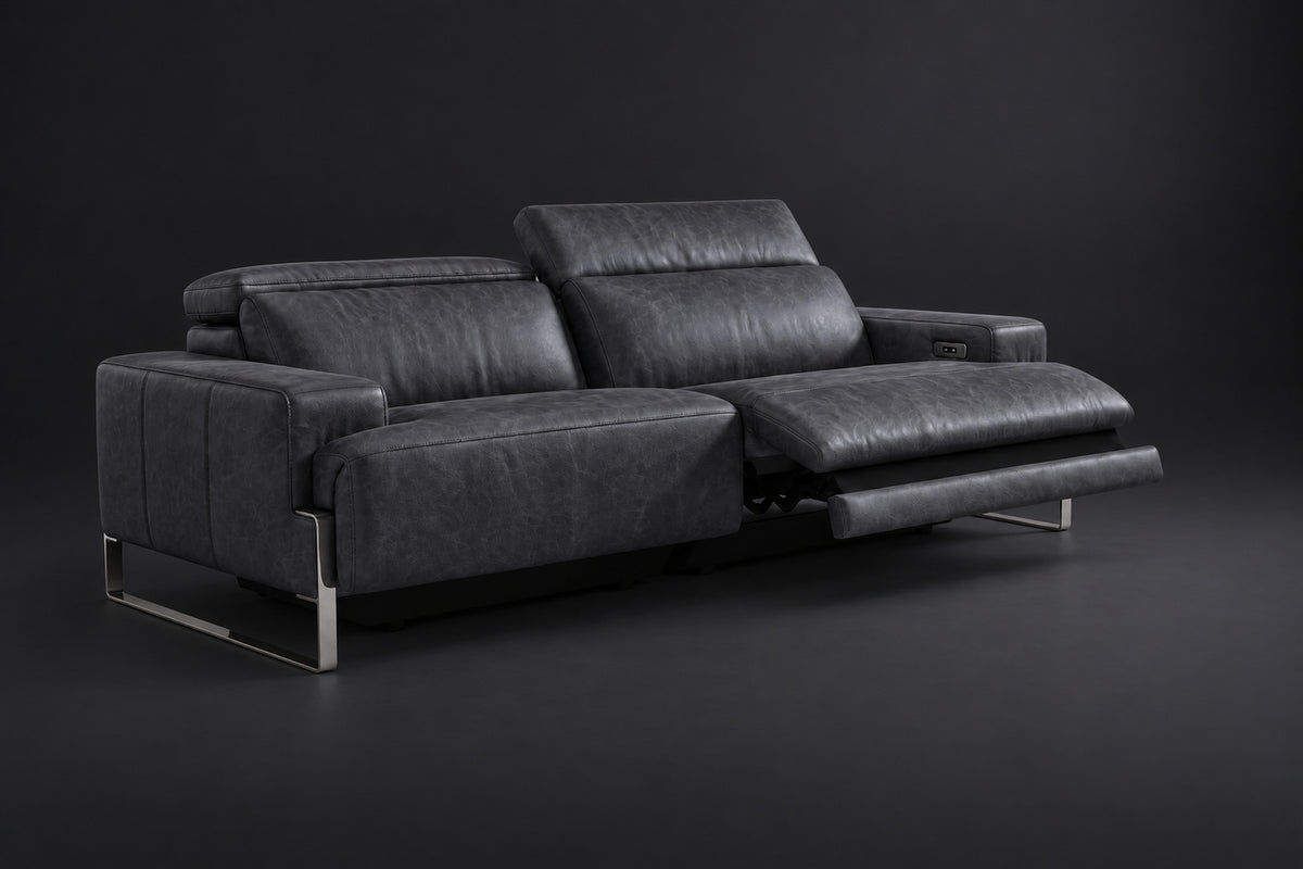 Valencia Melania Distressed Leather Recliner Sofa