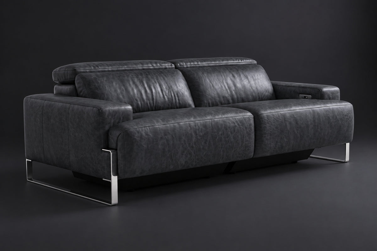 Valencia Melania Distressed Leather Recliner Sofa