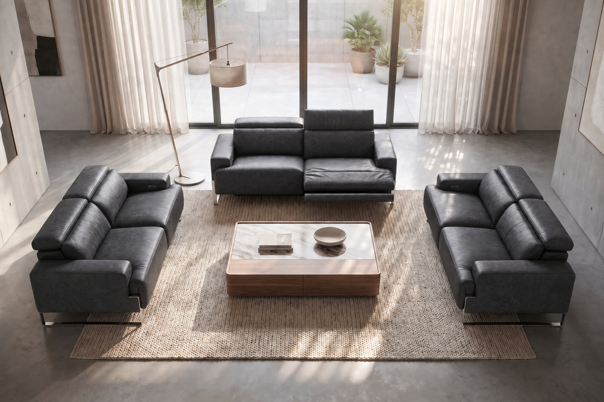 Valencia Melania Distressed Leather Recliner Sofa