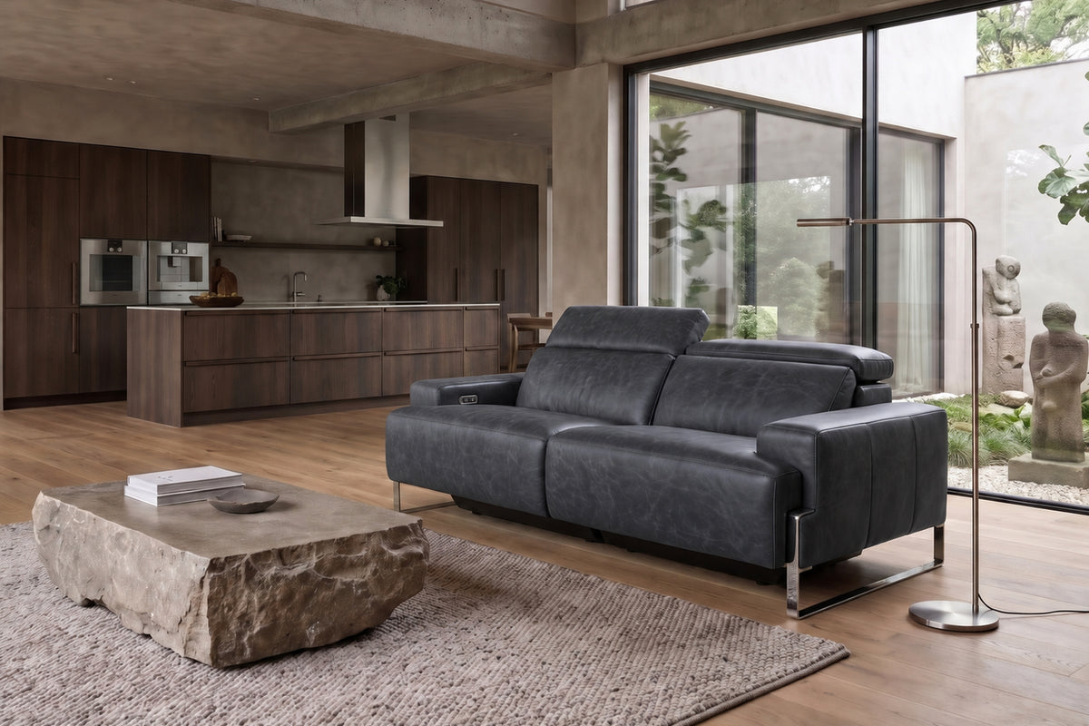 Valencia Melania Distressed Leather Recliner Sofa