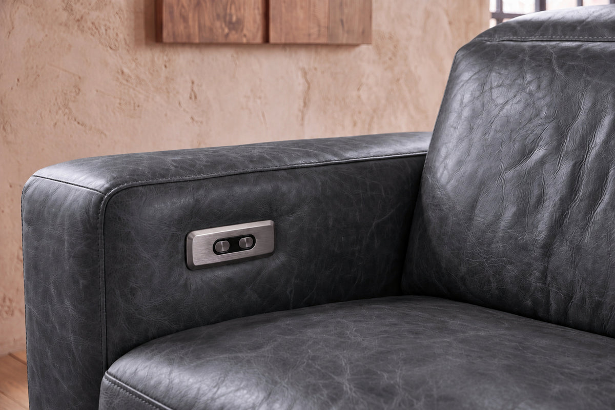 Valencia Melania Distressed Leather Recliner Sofa